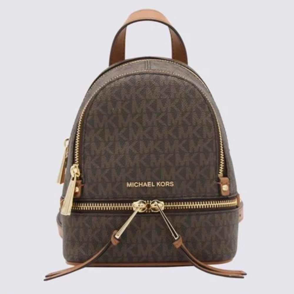 MICHAEL KORS Women's Brown Beige Rhea Mini Backpack